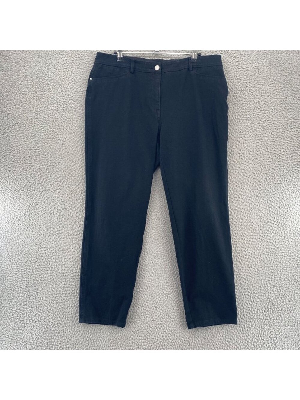 Chicos Jeans Womens 2.5 US 14 Black So Slimming Crop Ankle Denim Stretch Pockets